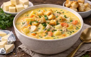 Сырный суп с плавленым сыром нежный и насыщенный