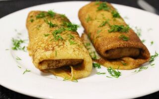 Рецепт блинов с курицей и сыром