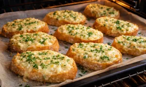 Бутерброды с сыром и чесноком в духовке