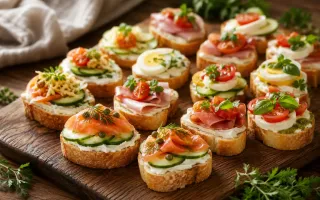 Как собрать аккуратные слоёные закуски на хлебной основе