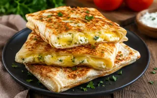 Хрустящий лаваш с тянущимся сыром и яйцом дома