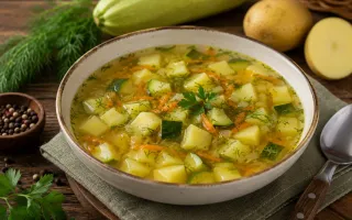 Как приготовить лёгкий кабачковый суп с картофелем