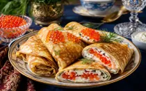 Блинчики с царской начинкой для праздничного стола