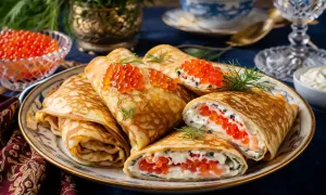 Блинчики с царской начинкой для праздничного стола