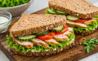 Полезные бутерброды с курицей на цельнозерновом хлебе