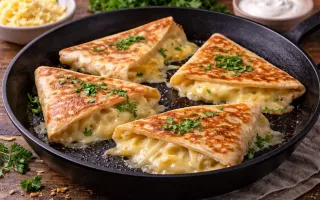 Лаваш с сыром на сковороде за 5 минут простой и вкусный