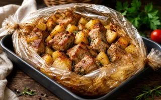 Сочная свинина с картошкой в рукаве для духовки