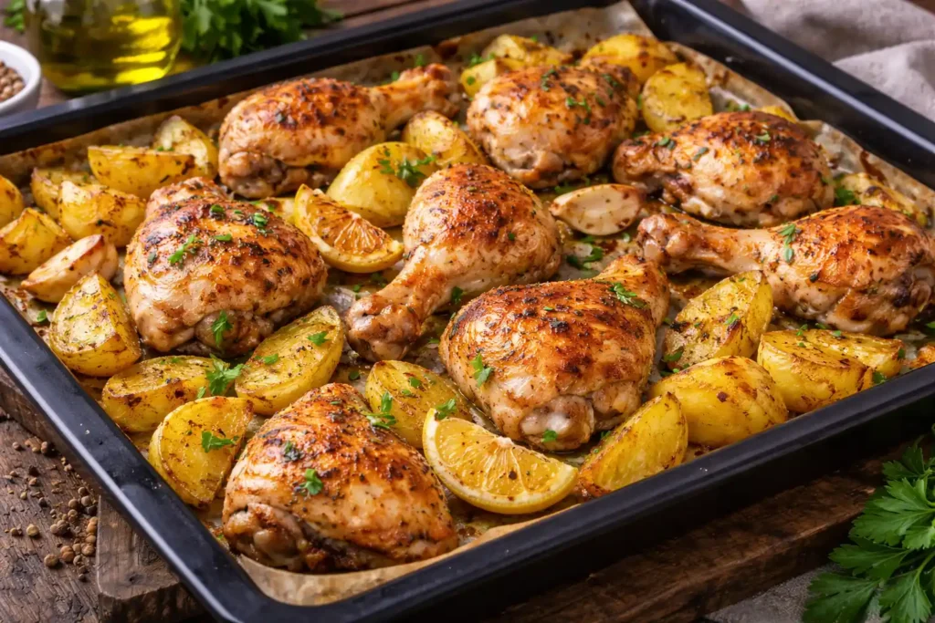 Курица с картошкой в духовке