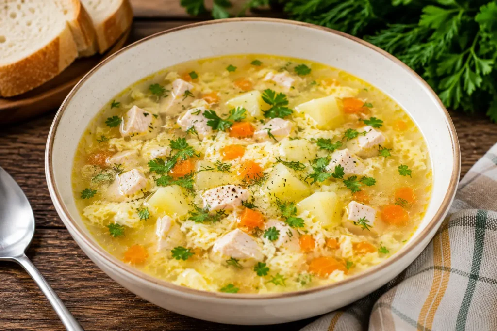 Суп с картошкой и яйцом: простой рецепт