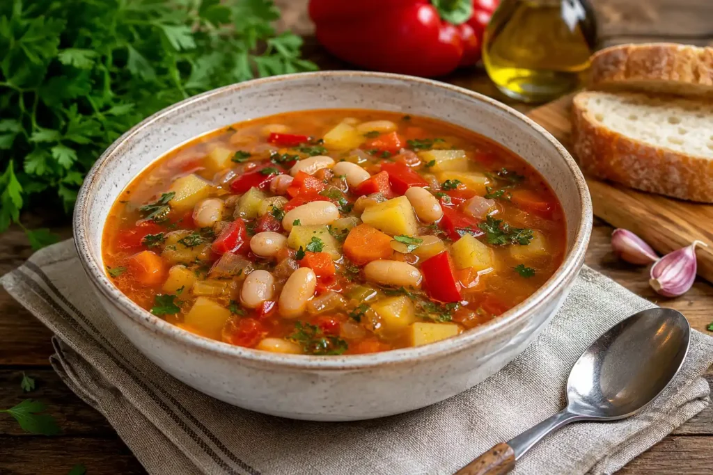 Суп с фасолью и овощами